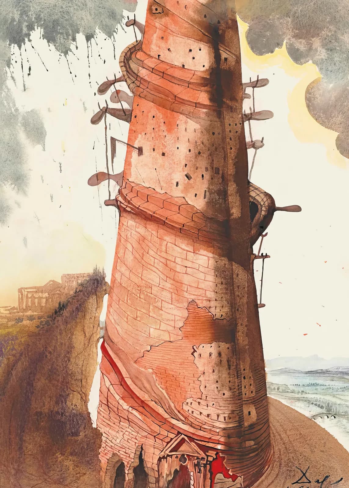 MAXIMALIST 2600 Salvador Dalí Biblia Sacra La Tour de Babel (Genesis 11 1 9) (1964) copia