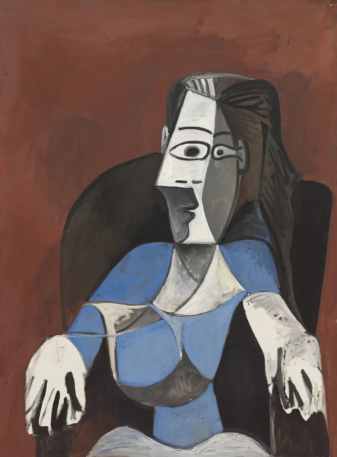 MAXIMALIST 2600 Femme assise dans un fauteuil noir (Jacqueline) (1962) copia