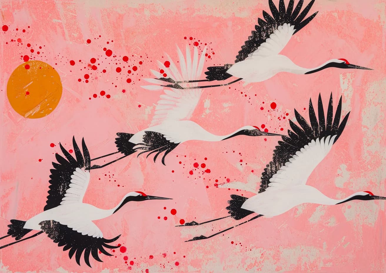 Maximalist animals Ginevra0934 A painting of a pink background with white and blac c6c8a49d a013 4acc a69d 6ac33dded95d