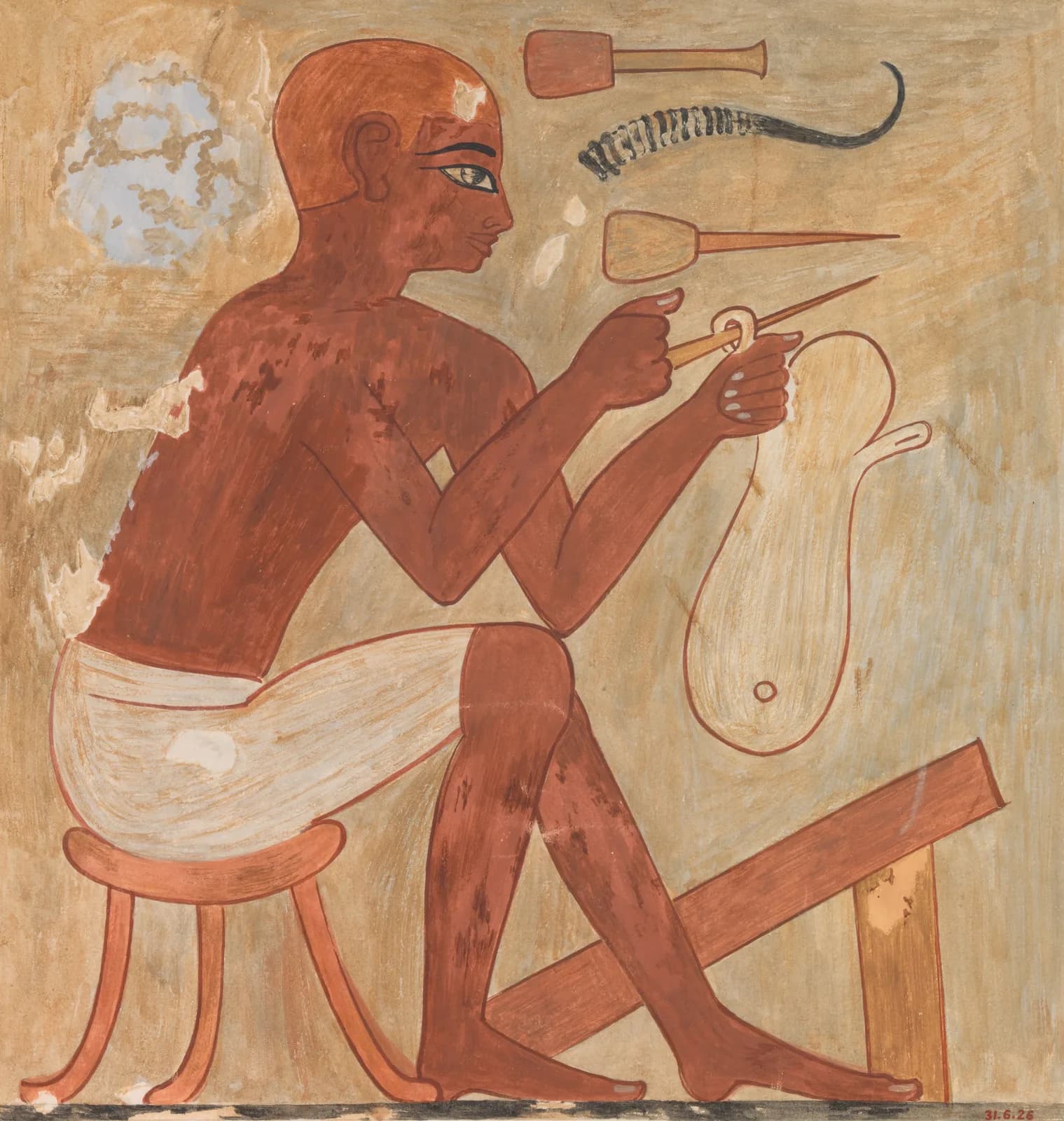 AUTUMN VINTAGE LD Sandal Maker, Tomb of Rekhmire by Nina de Garis Davies