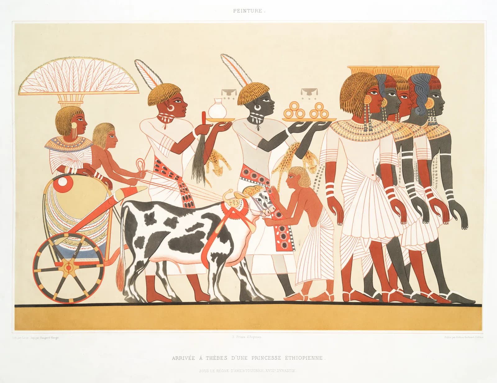 AUTUMN VINTAGE LD Ethiopian princess arrival Thebes from Histoire de l art égyptien (1878) by Émile Prisse d Avennes